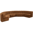 Bowery Hill Contemporary Soft Saddle Velvet Modular Sectional