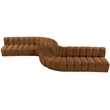 Bowery Hill Contemporary Soft Saddle Velvet Modular Sectional