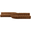Bowery Hill Contemporary Soft Saddle Velvet Modular Sectional