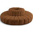 Bowery Hill Contemporary Soft Saddle Velvet Modular Sectional