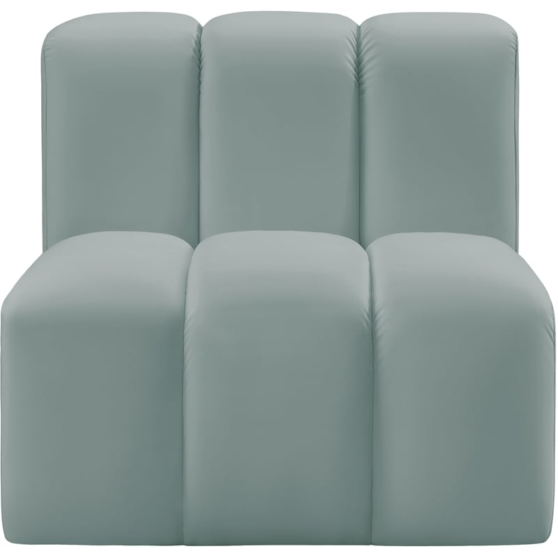 Bowery Hill Contemporary Mint Green Vegan Leather Straight Chair