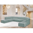 Bowery Hill Contemporary Mint Green Vegan Leather Modular Sectional