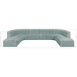 Bowery Hill Contemporary Mint Green Vegan Leather Modular Sectional