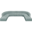 Bowery Hill Contemporary Mint Green Vegan Leather Modular Sectional