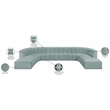 Bowery Hill Contemporary Mint Green Vegan Leather Modular Sectional