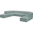 Bowery Hill Contemporary Mint Green Vegan Leather Modular Sectional