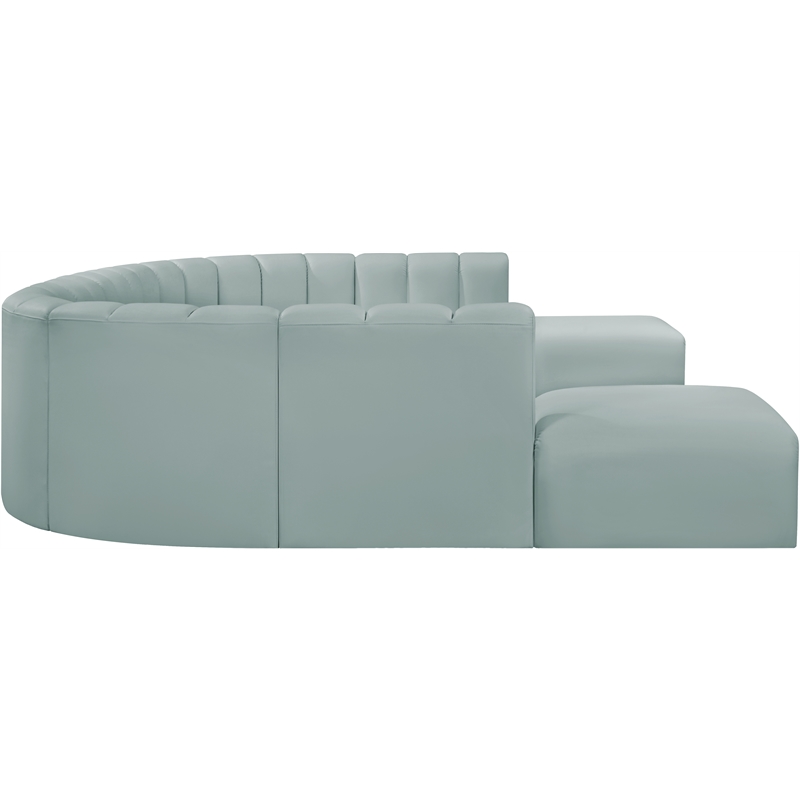 Bowery Hill Contemporary Mint Green Vegan Leather Modular Sectional