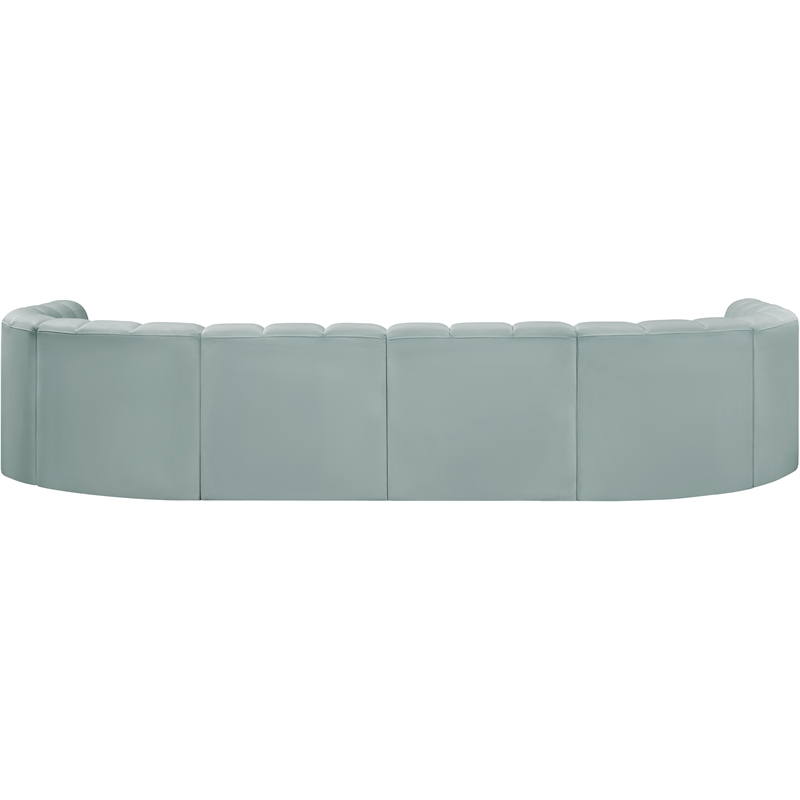 Bowery Hill Contemporary Mint Green Vegan Leather Modular Sectional