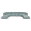 Bowery Hill Contemporary Mint Green Vegan Leather Modular Sectional