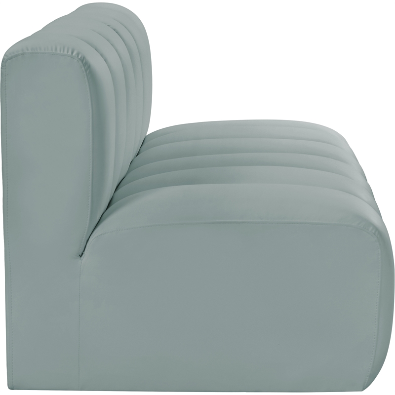 Bowery Hill Contemporary Mint Green Vegan Leather Modular Sectional
