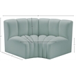 Bowery Hill Contemporary Mint Green Vegan Leather Modular Sectional