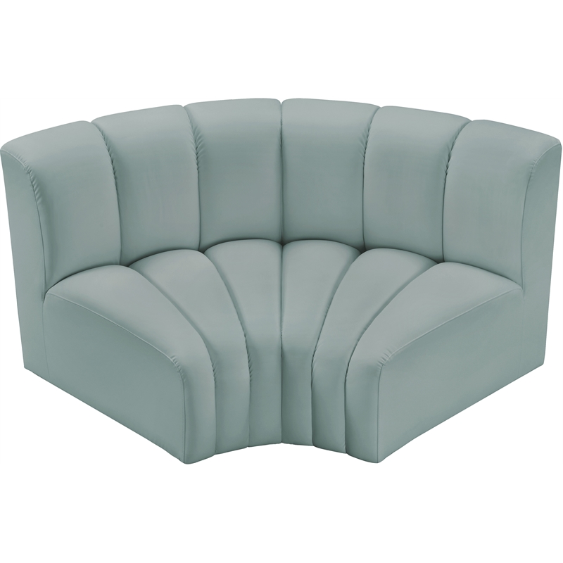 Bowery Hill Contemporary Mint Green Vegan Leather Modular Sectional