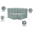 Bowery Hill Contemporary Mint Green Vegan Leather Modular Sectional