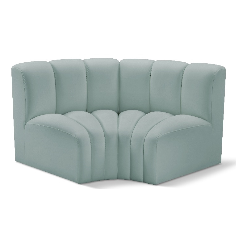 Bowery Hill Contemporary Mint Green Vegan Leather Modular Sectional