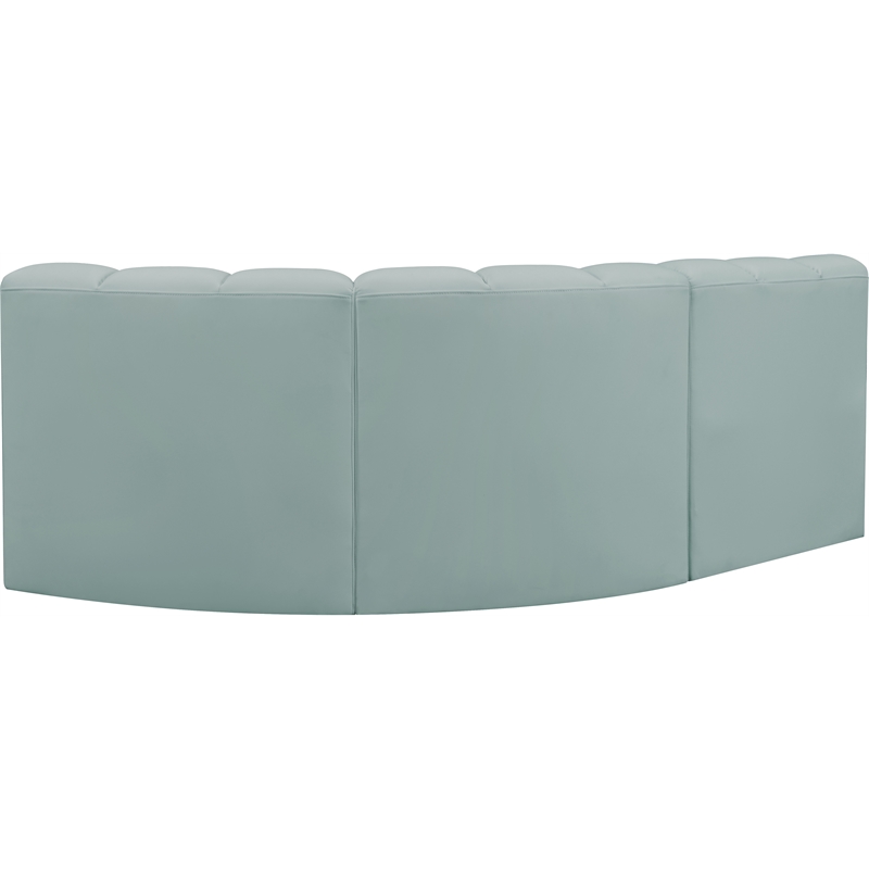 Bowery Hill Contemporary Mint Green Vegan Leather Modular Sectional