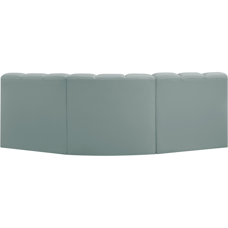 Bowery Hill Contemporary Mint Green Vegan Leather Modular Sectional