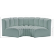 Bowery Hill Contemporary Mint Green Vegan Leather Modular Sectional
