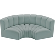 Bowery Hill Contemporary Mint Green Vegan Leather Modular Sectional
