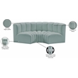 Bowery Hill Contemporary Mint Green Vegan Leather Modular Sectional