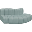 Bowery Hill Contemporary Mint Green Vegan Leather Modular Sectional