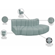 Bowery Hill Contemporary Mint Green Vegan Leather Modular Sectional