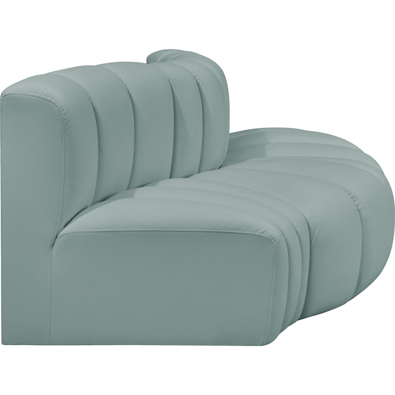 Bowery Hill Contemporary Mint Green Vegan Leather Modular Sectional
