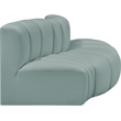 Bowery Hill Contemporary Mint Green Vegan Leather Modular Sectional