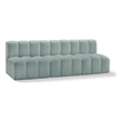 Bowery Hill Contemporary Mint Green Vegan Leather Modular Sectional