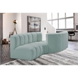 Bowery Hill Contemporary Mint Green Vegan Leather Modular Sectional
