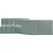 Bowery Hill Contemporary Mint Green Vegan Leather Modular Sectional