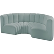 Bowery Hill Contemporary Mint Green Vegan Leather Modular Sectional
