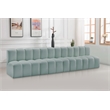Bowery Hill Contemporary Mint Green Vegan Leather Modular Sectional