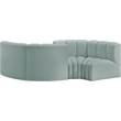 Bowery Hill Contemporary Mint Green Vegan Leather Modular Sectional