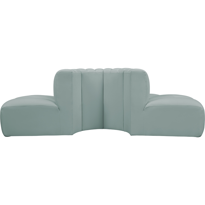 Bowery Hill Contemporary Mint Green Vegan Leather Modular Sectional
