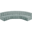 Bowery Hill Contemporary Mint Green Vegan Leather Modular Sectional