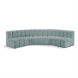 Bowery Hill Contemporary Mint Green Vegan Leather Modular Sectional