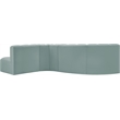 Bowery Hill Contemporary Mint Green Vegan Leather Modular Sectional