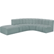 Bowery Hill Contemporary Mint Green Vegan Leather Modular Sectional