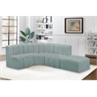 Bowery Hill Contemporary Mint Green Vegan Leather Modular Sectional