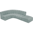 Bowery Hill Contemporary Mint Green Vegan Leather Modular Sectional