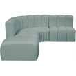 Bowery Hill Contemporary Mint Green Vegan Leather Modular Sectional