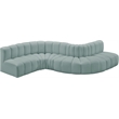 Bowery Hill Contemporary Mint Green Vegan Leather Modular Sectional