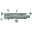 Bowery Hill Contemporary Mint Green Vegan Leather Modular Sectional