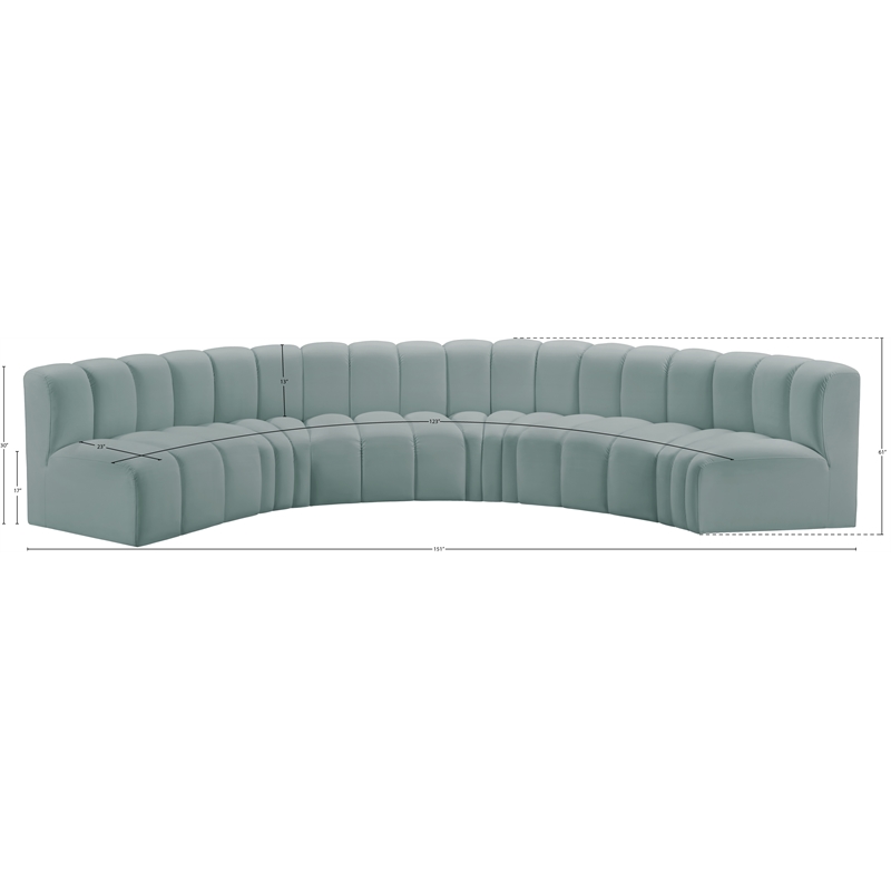 Bowery Hill Contemporary Mint Green Vegan Leather Modular Sectional