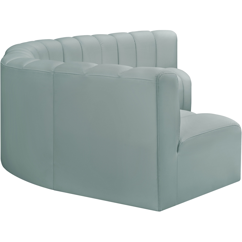 Bowery Hill Contemporary Mint Green Vegan Leather Modular Sectional