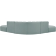 Bowery Hill Contemporary Mint Green Vegan Leather Modular Sectional