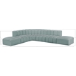 Bowery Hill Contemporary Mint Green Vegan Leather Modular Sectional