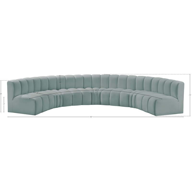 Bowery Hill Contemporary Mint Green Vegan Leather Modular Sectional