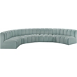 Bowery Hill Contemporary Mint Green Vegan Leather Modular Sectional