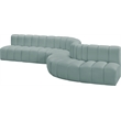 Bowery Hill Contemporary Mint Green Vegan Leather Modular Sectional